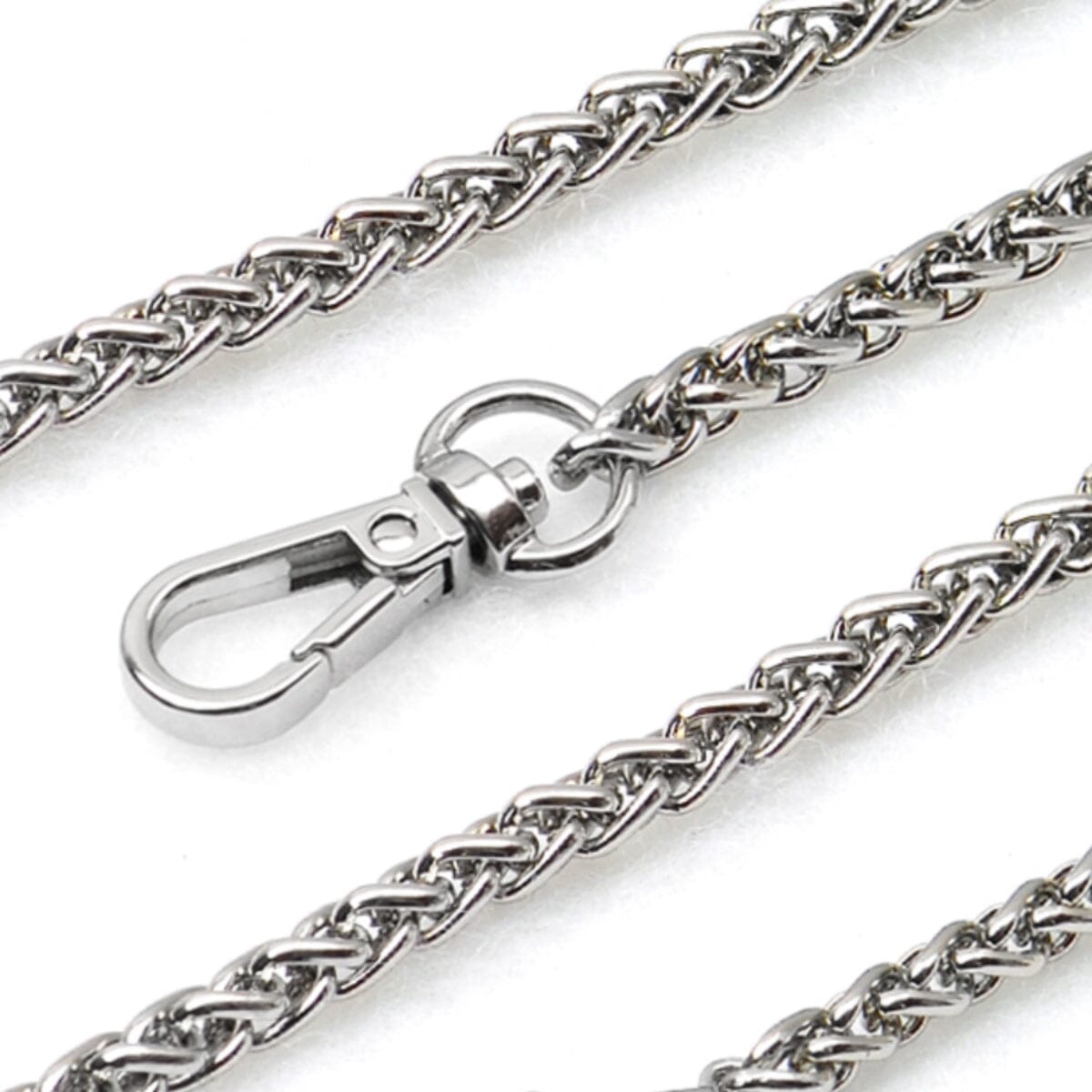 5mm plait weave metal chain LOVEFREYA 35cm Silver Bags Accessories