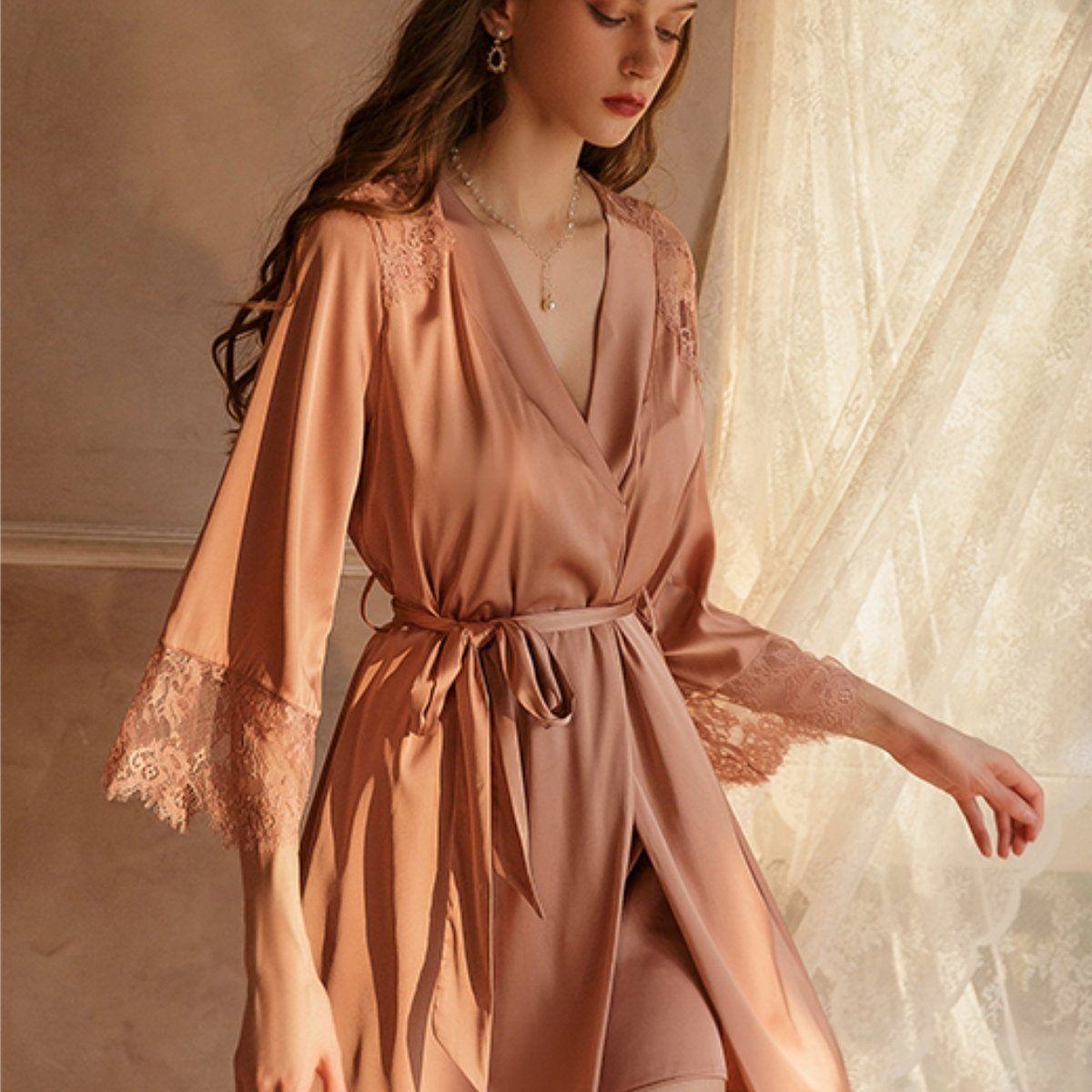 Anisa satin robe LOVEFREYA Free size Pink Intimates