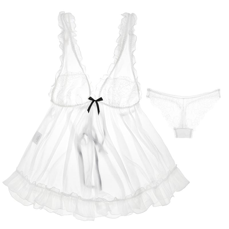 Arianna mesh babydoll set LOVEFREYA Free size White colour Intimates