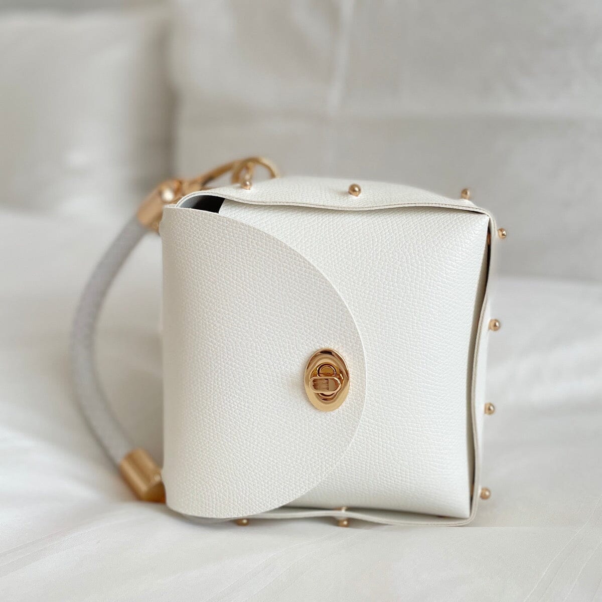 Candy box top handle bag LOVEFREYA White Gold Bags