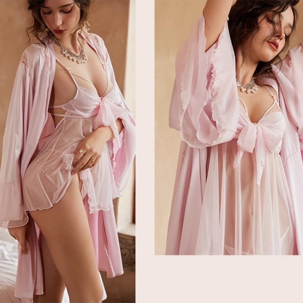 Cate satin robe LOVEFREYA Free size Pink Intimates