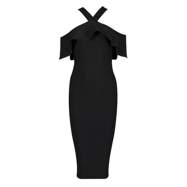 Charlotte off - shoulder bandage LOVEFREYA XS Black colour Dress