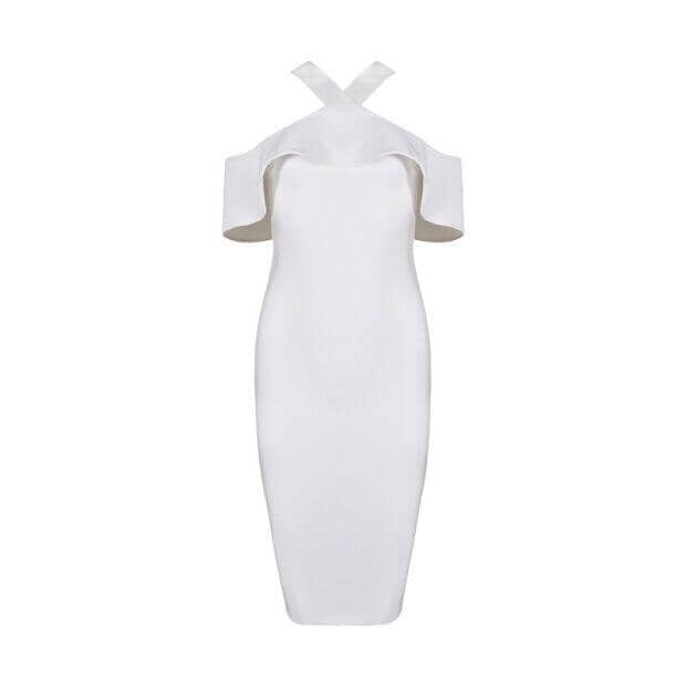 Charlotte off - shoulder bandage LOVEFREYA XS White colour Dress