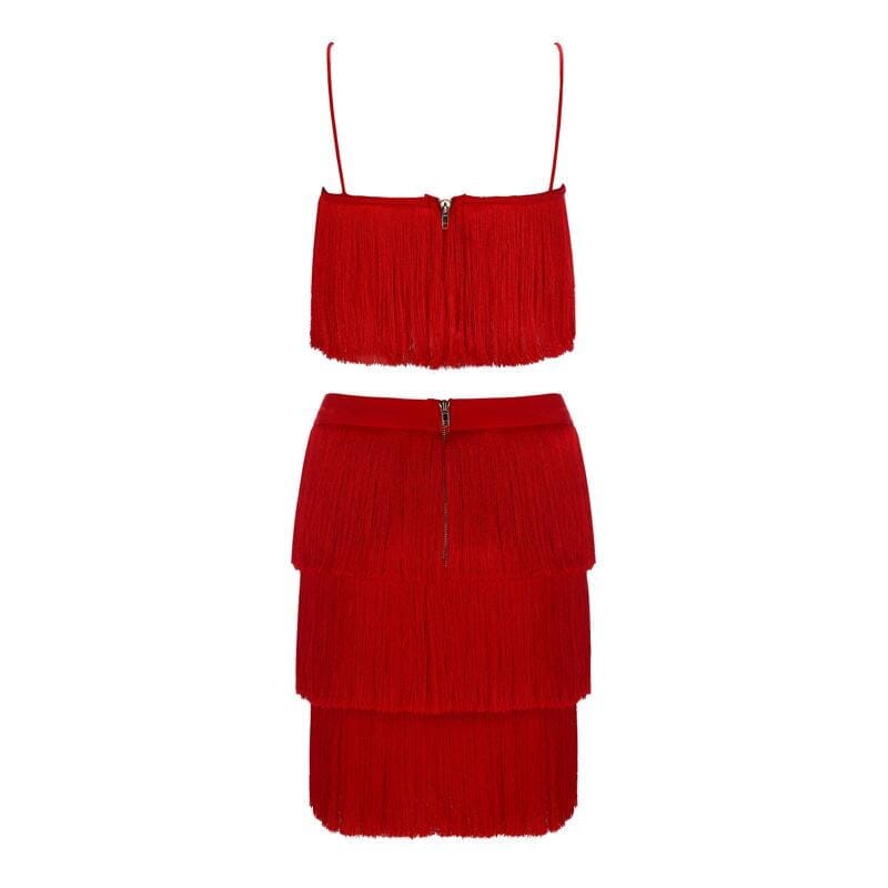 Cheeky fringe bandage dress LOVEFREYA XS Red Dress