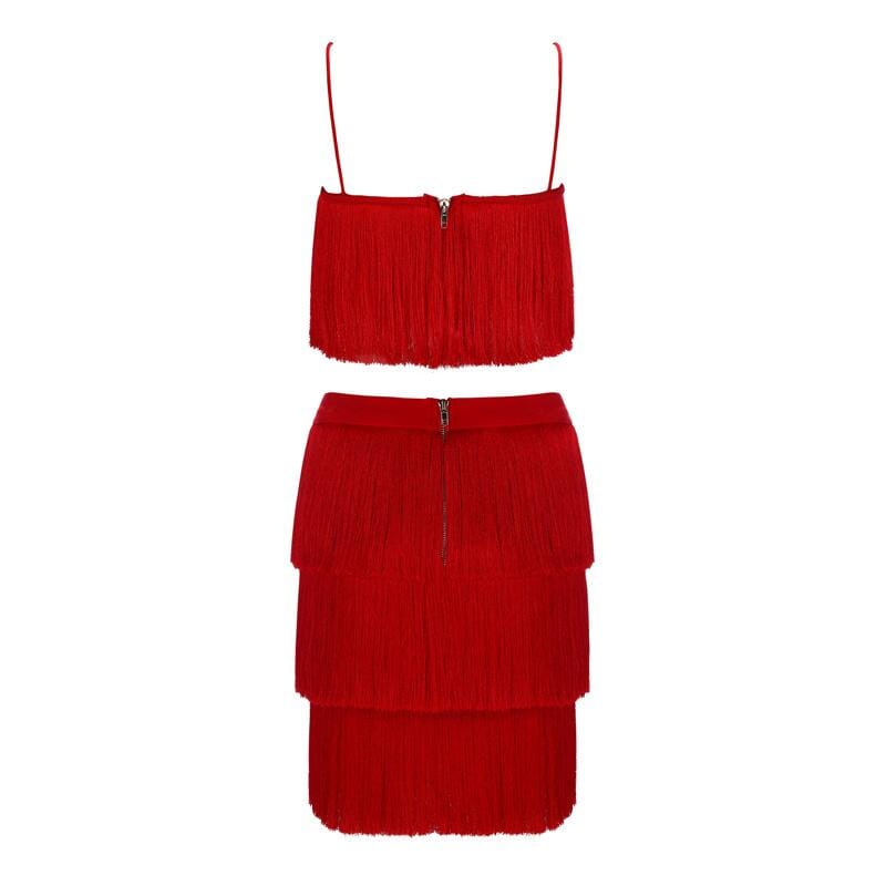 Cheeky fringe bandage dress LOVEFREYA XS Red colour Dress