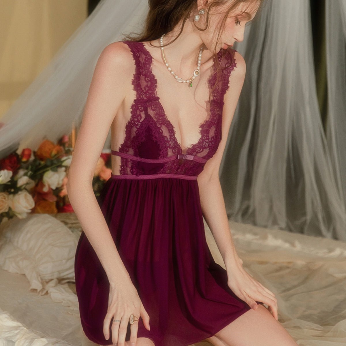 Ciara mesh slip set LOVEFREYA Free size Purple Intimates