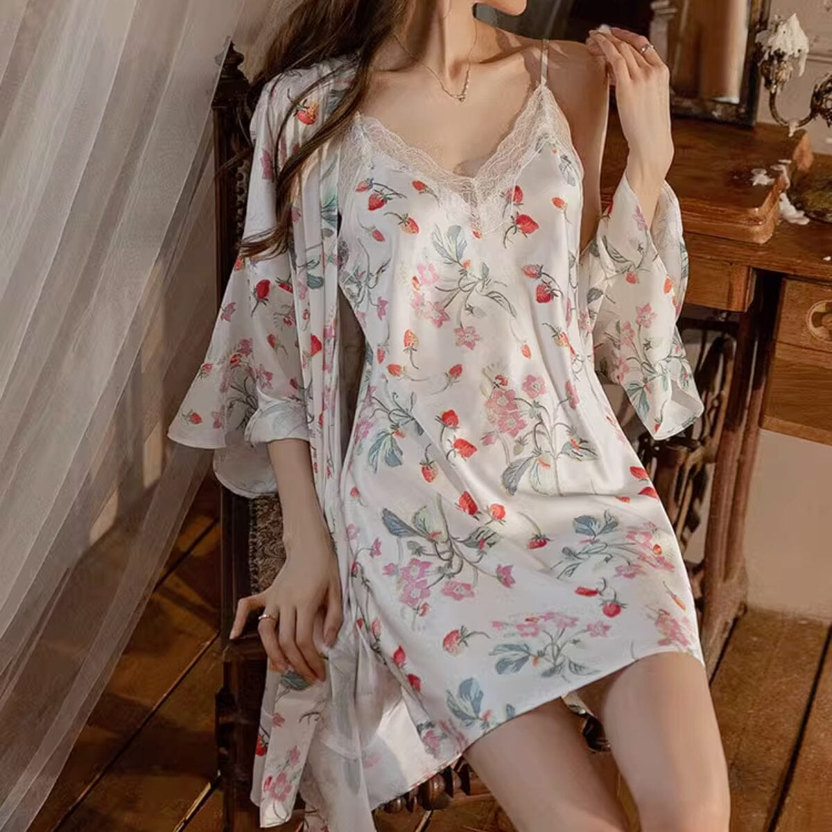 Codina satin robe LOVEFREYA Free size Floral Intimates