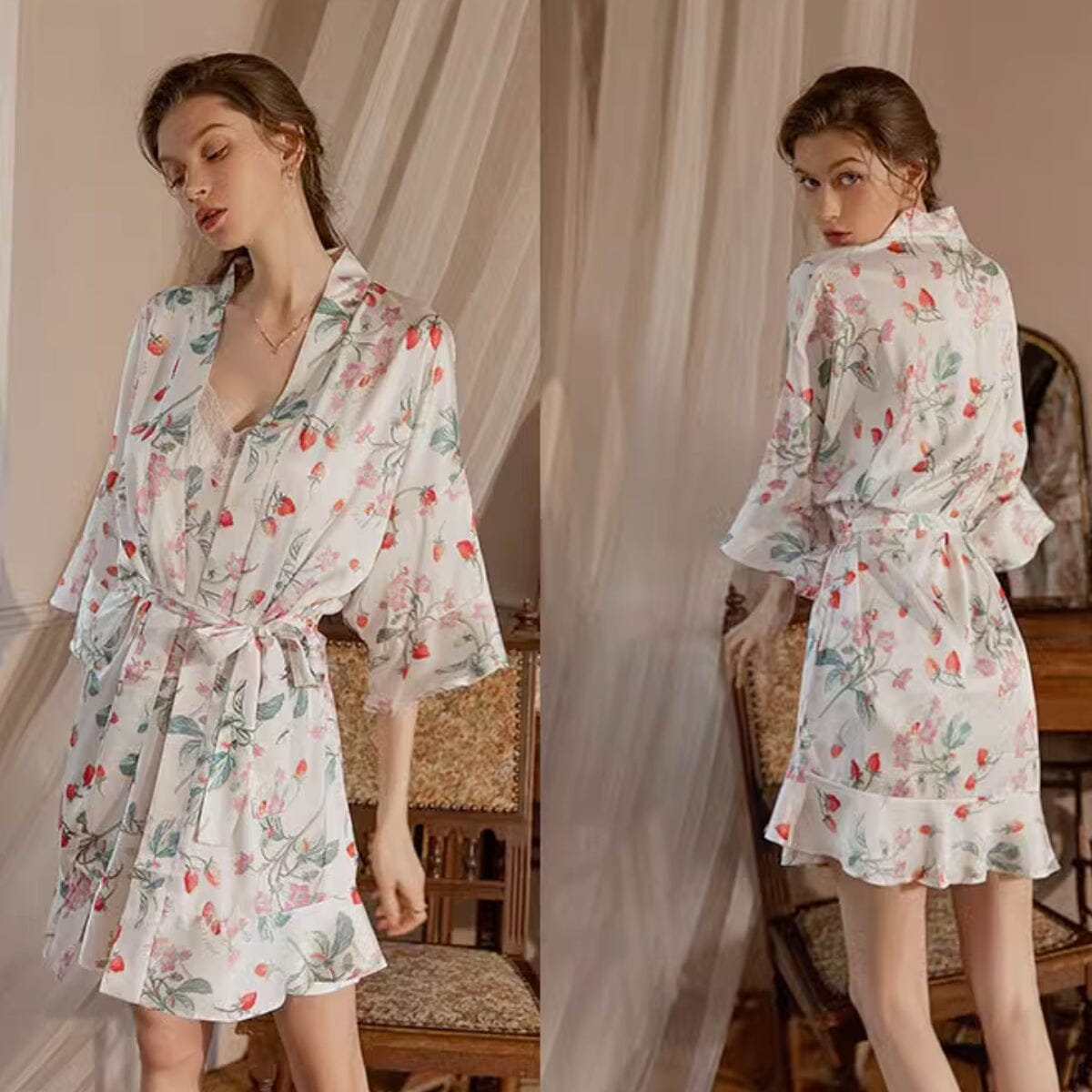 Codina satin robe LOVEFREYA Free size Floral Intimates