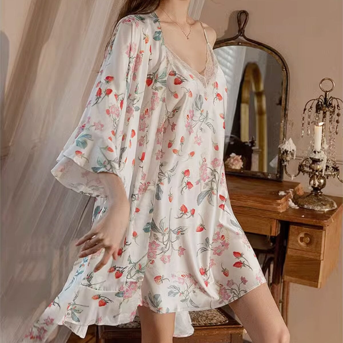 Codina satin robe LOVEFREYA Free size Floral Intimates