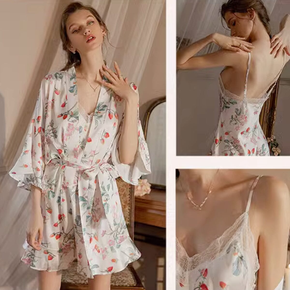 Codina satin robe LOVEFREYA Free size Floral Intimates