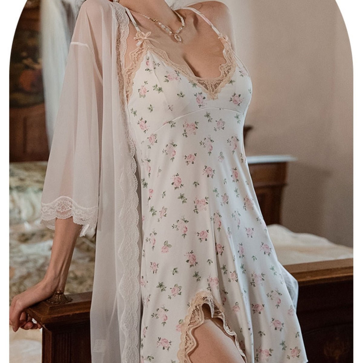 Dott stretch satin slip LOVEFREYA Small Floral Intimates