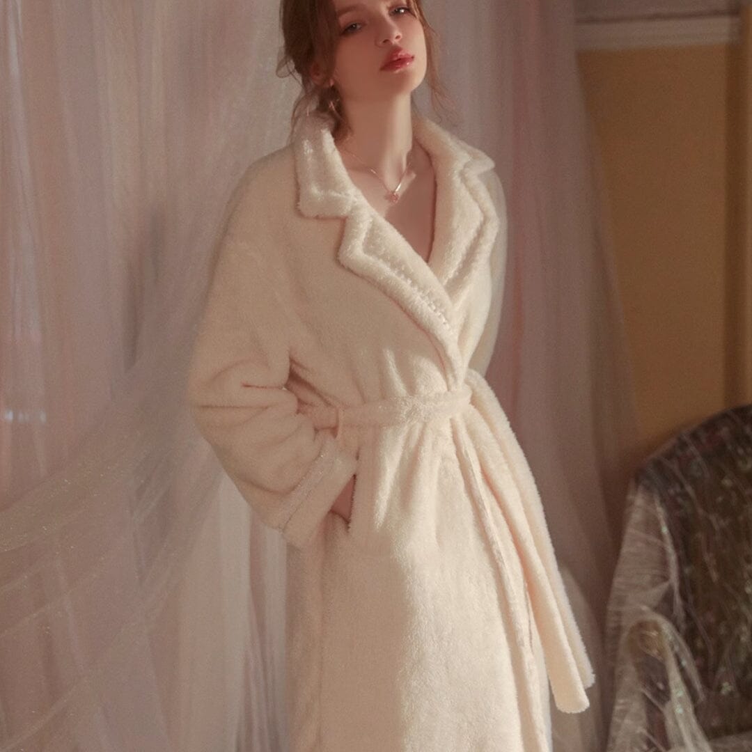 Eliza fleece robe LOVEFREYA Free size Cream white Intimates