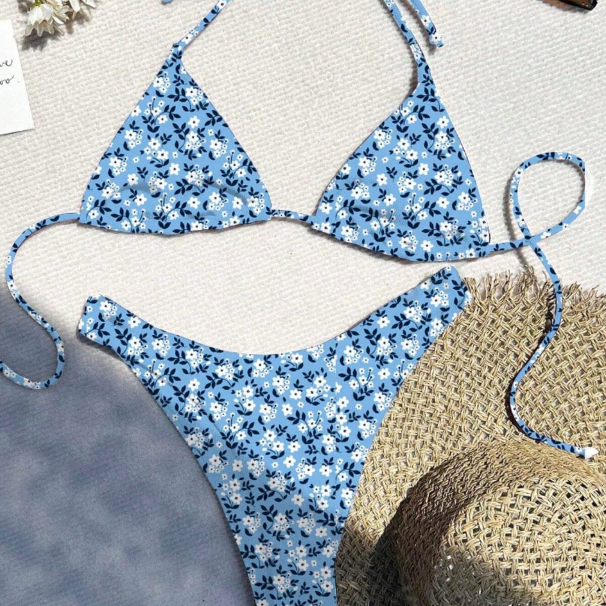 Floral halter bikini set LOVEFREYA Small Blue Bikini