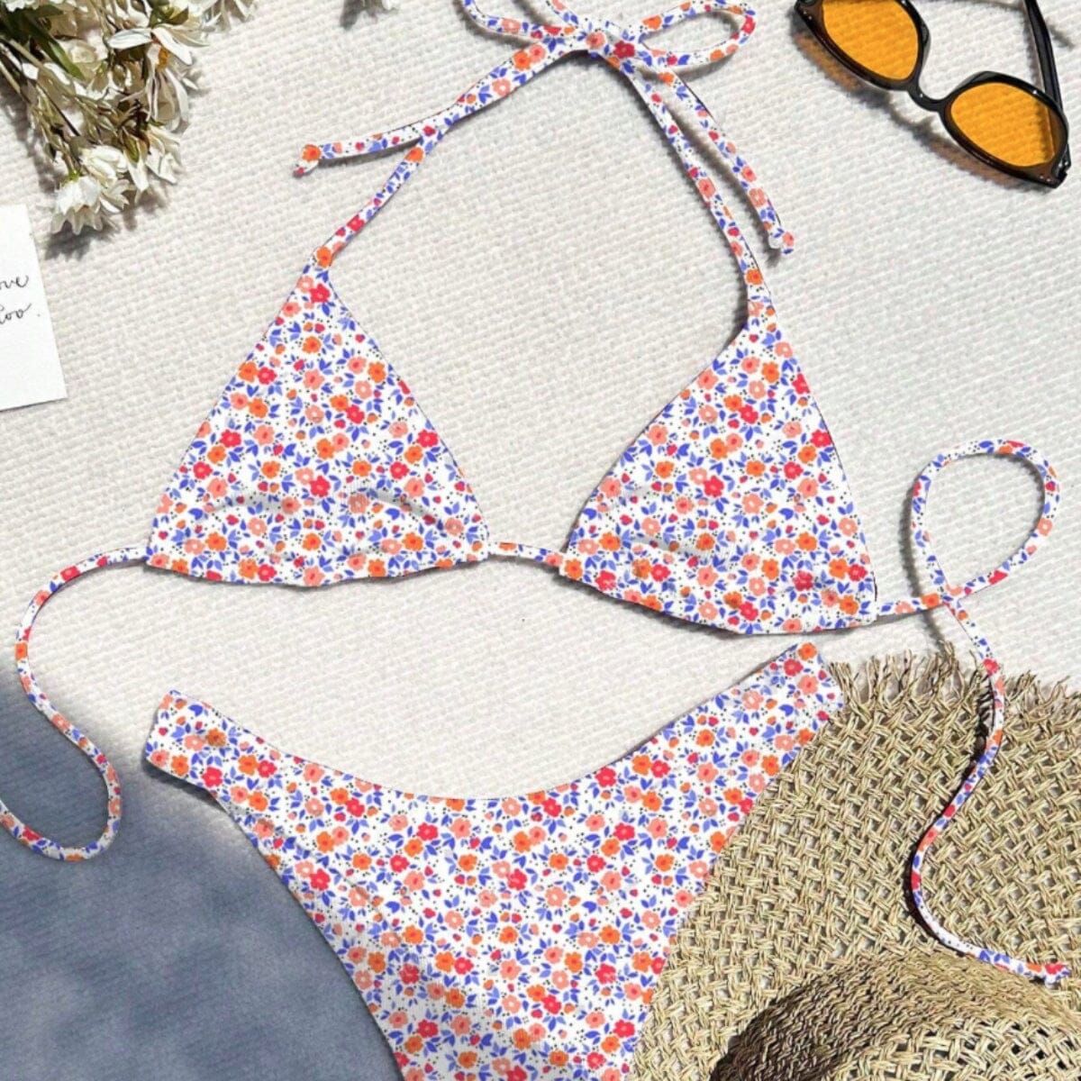 Floral halter bikini set LOVEFREYA Small Orange Bikini