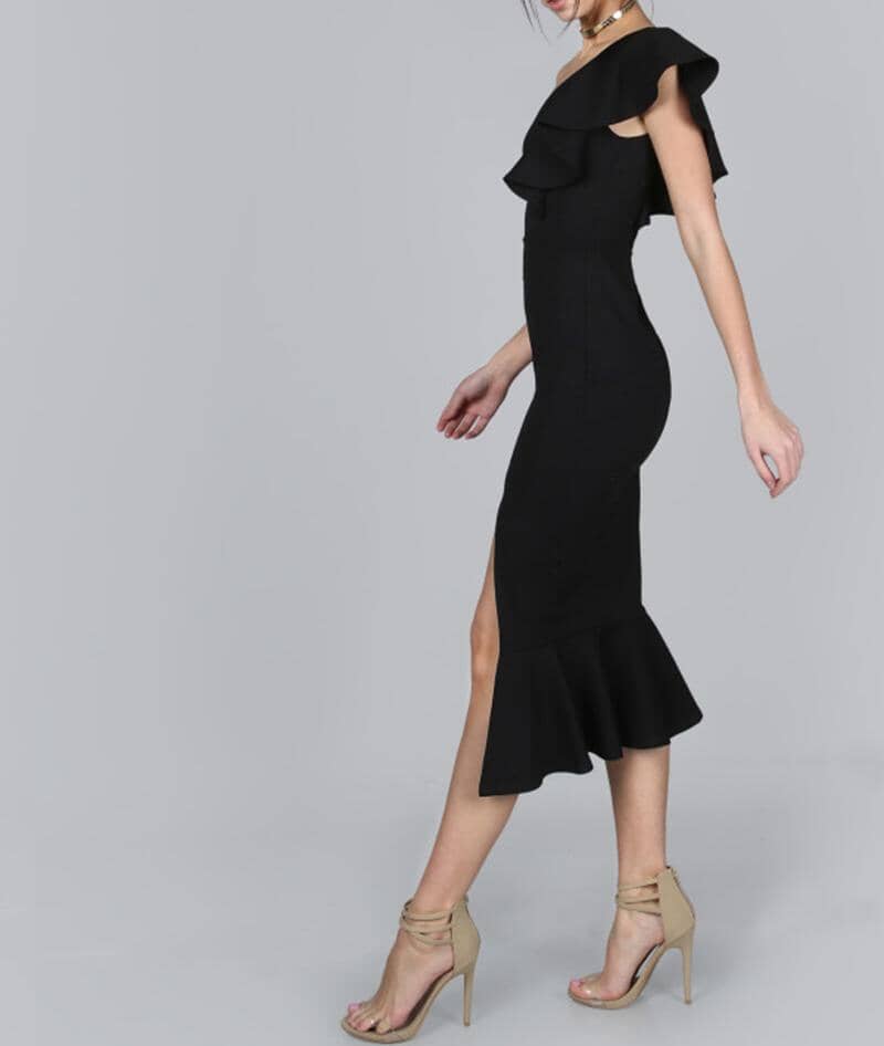 Flowy Toga bandage LOVEFREYA XS Black colour Dress