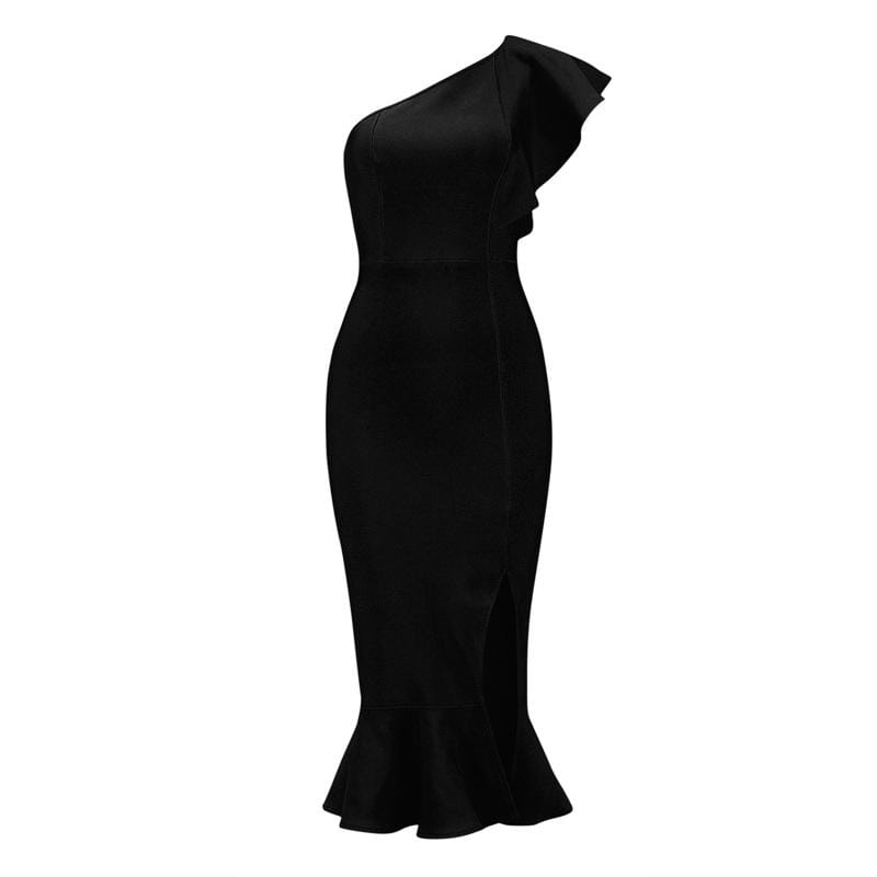 Flowy Toga bandage LOVEFREYA XS Black colour Dress