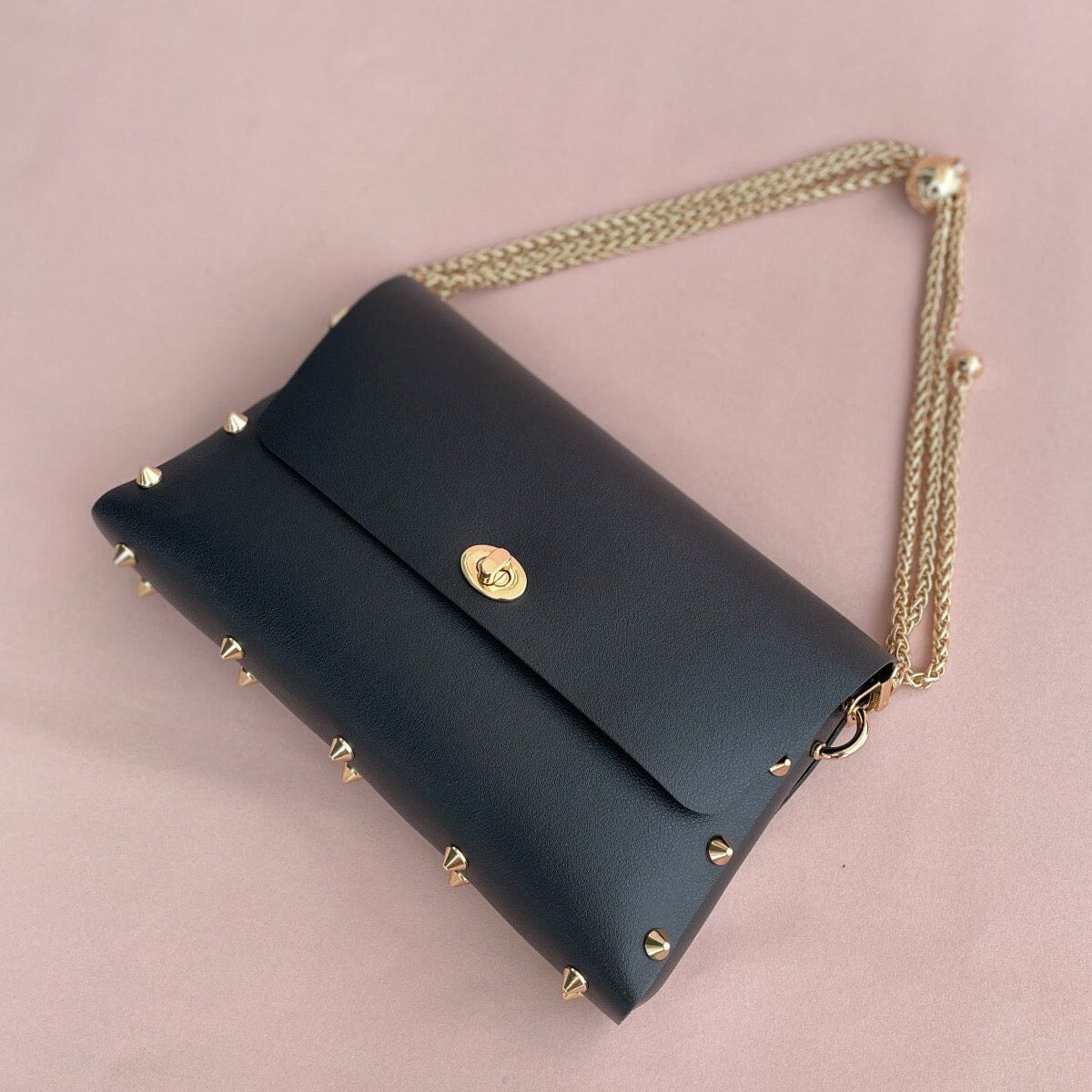 Frann studded crossbody bag LOVEFREYA Black Gold Bags