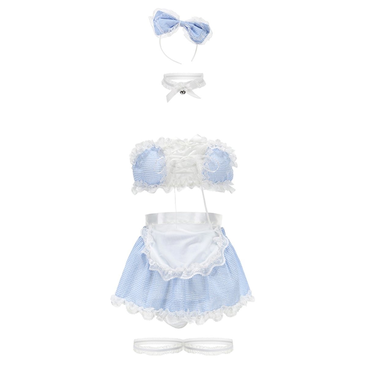 French maid cotton costume set LOVEFREYA Free size L blue Intimates