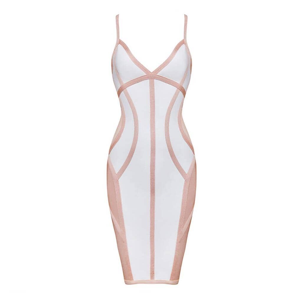 Gabby Bandage Dress LOVEFREYA XS White/nude colour Dress