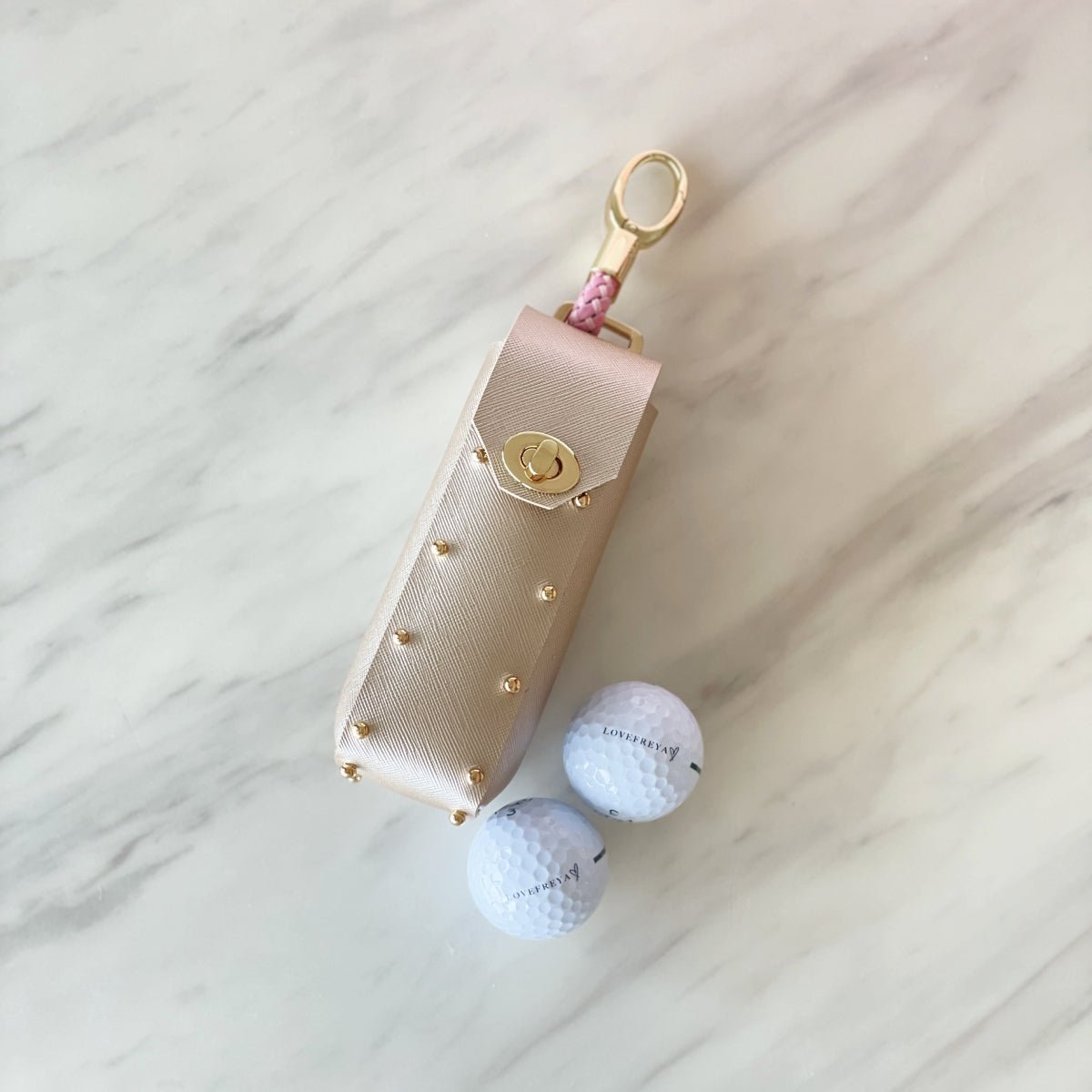 Golf ball Holder LOVEFREYA L Pink Gold Bags