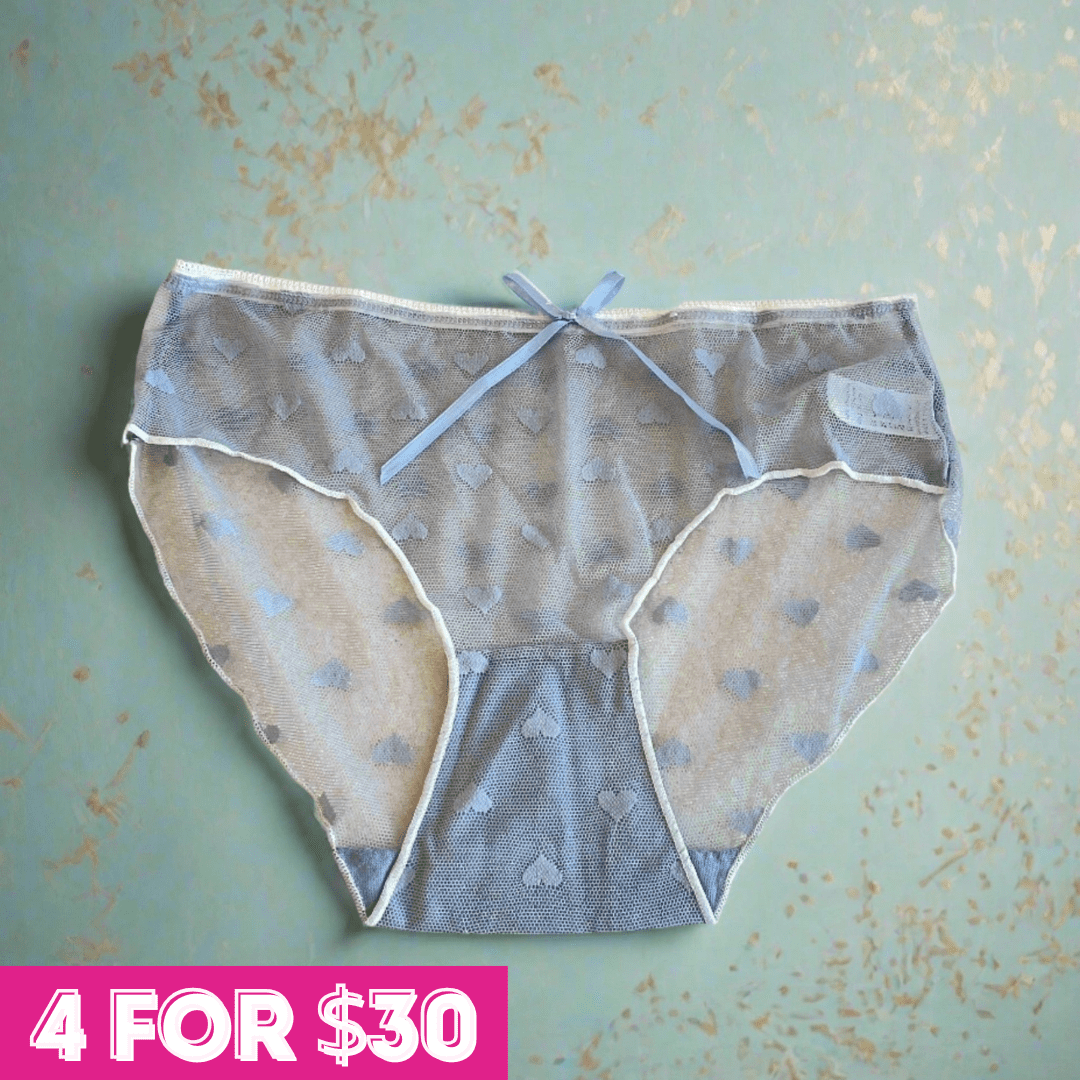 Hearts brief panty LOVEFREYA Large Sky blue Accessories