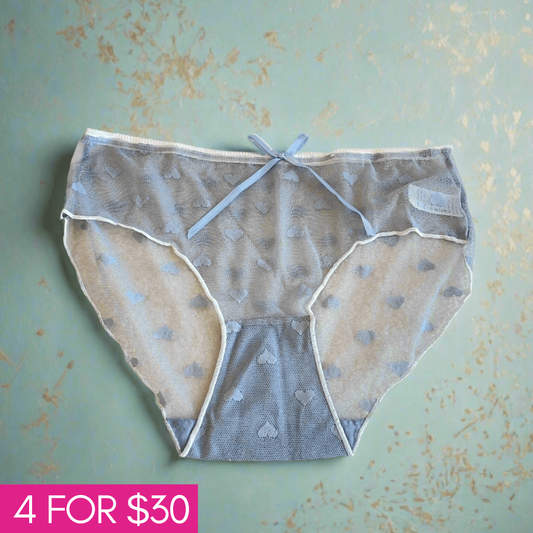 Hearts brief panty LOVEFREYA Large Sky blue Accessories