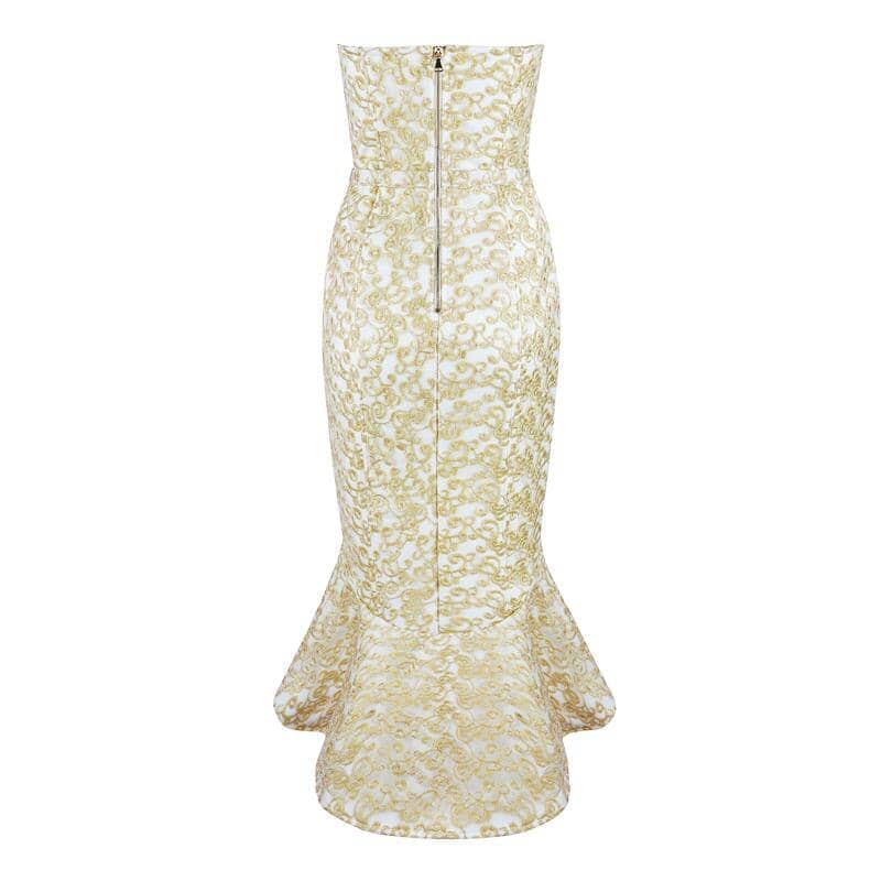 Heidi fishtail tube bandage LOVEFREYA XS Gold Dress