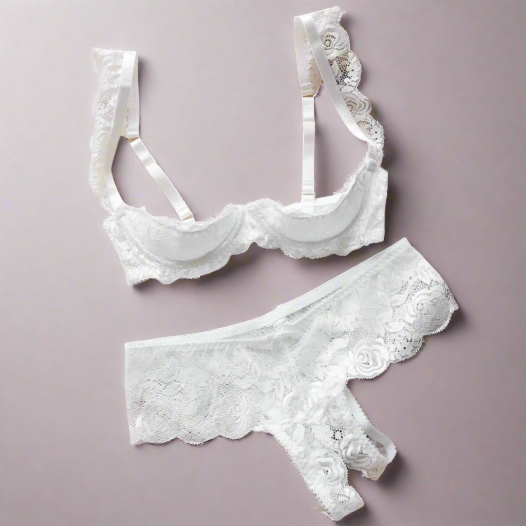 Jennifer lace lingerie set LOVEFREYA Small White Intimates