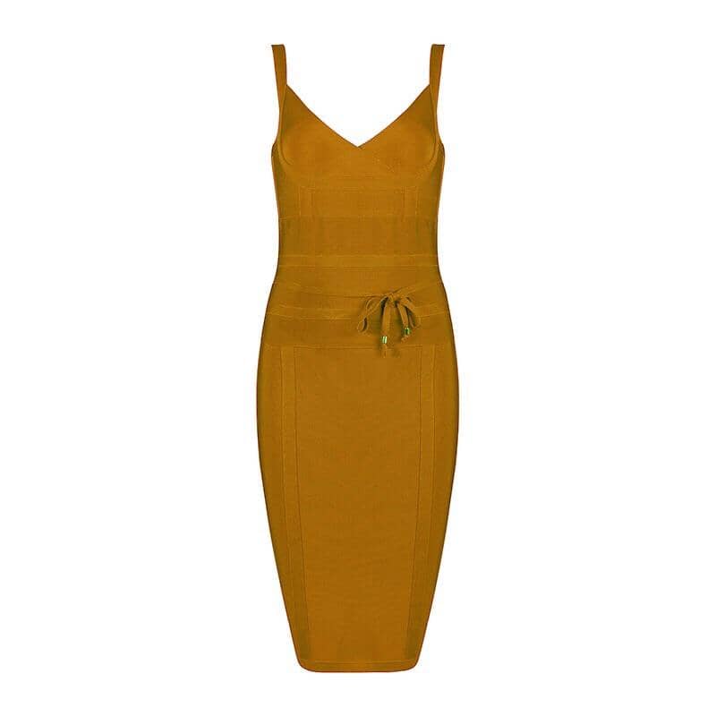 Kimmy Bandage Dress LOVEFREYA XS Mustard colour Dress