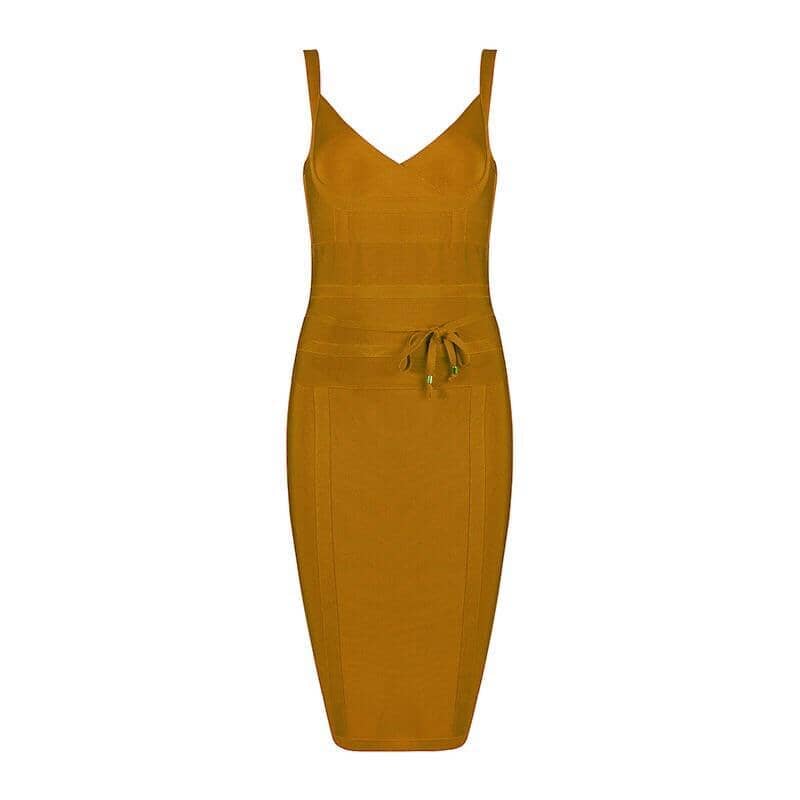 Kimmy Bandage Dress LOVEFREYA XS Mustard Dress