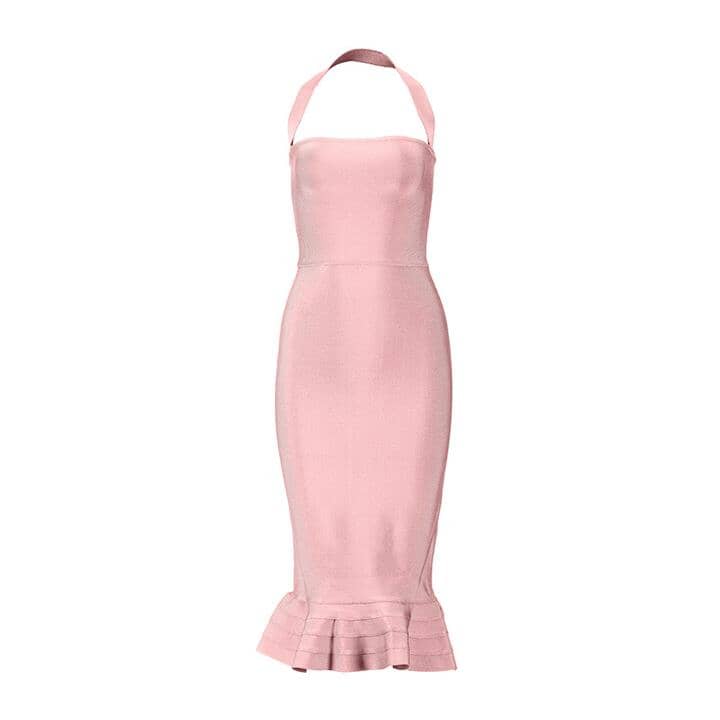 Klovie Fishtail halter Bandage LOVEFREYA XS Pink colour Dress