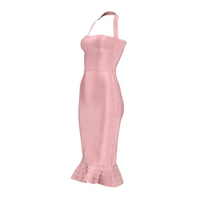 Klovie Fishtail halter Bandage LOVEFREYA XS Pink colour Dress