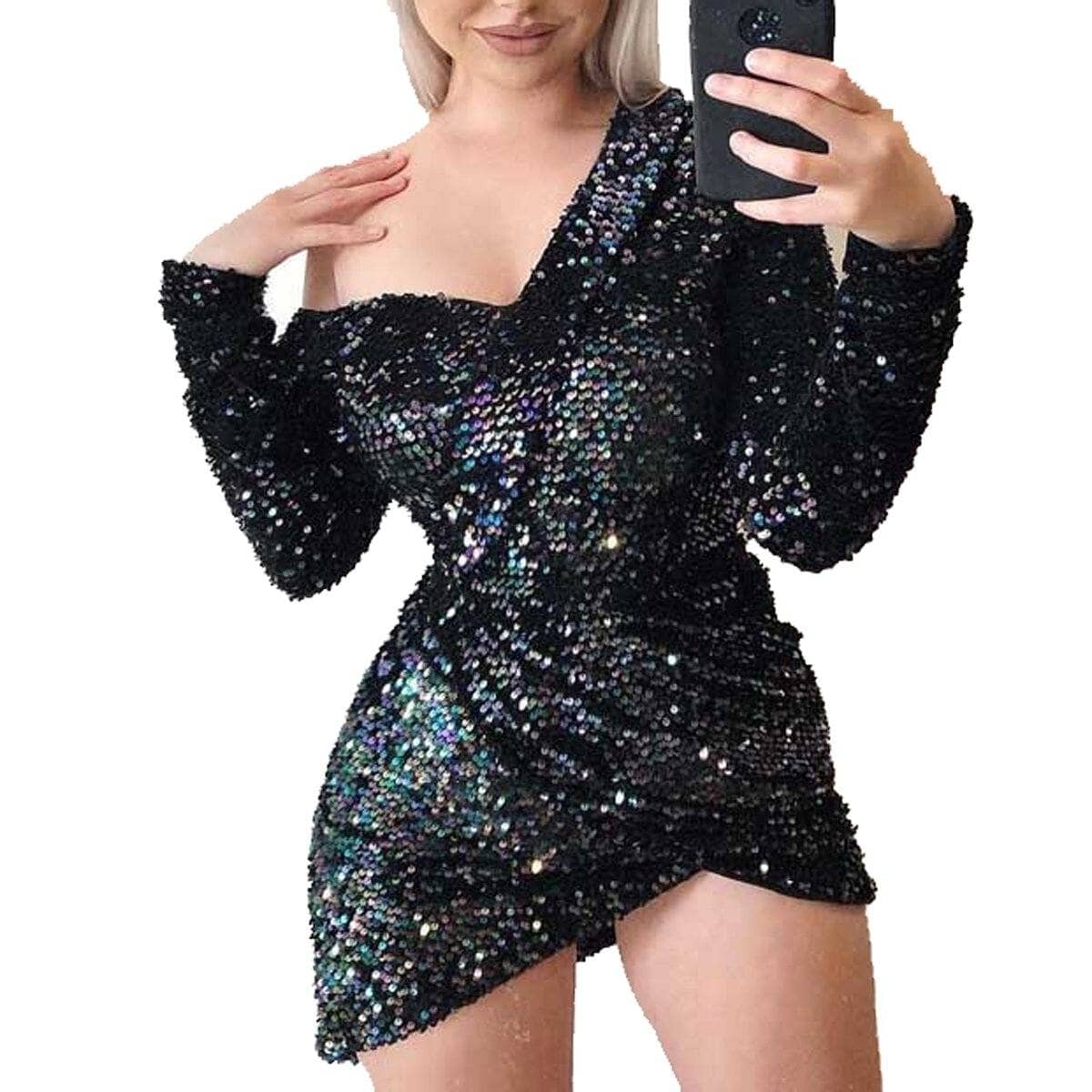 Leona sequin dress LOVEFREYA XS Black colour Dress