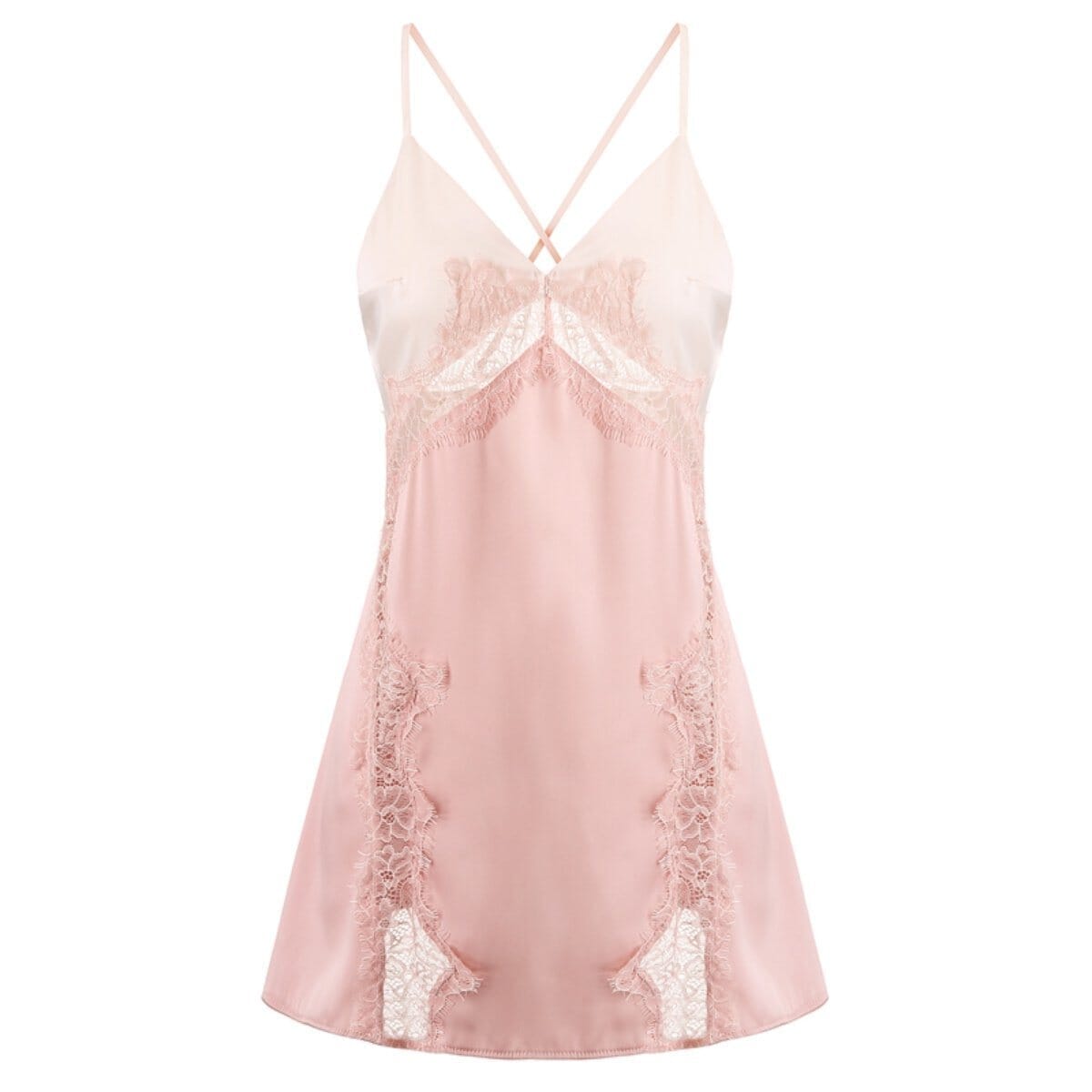 Leonida satin slip LOVEFREYA Small White Pink Intimates