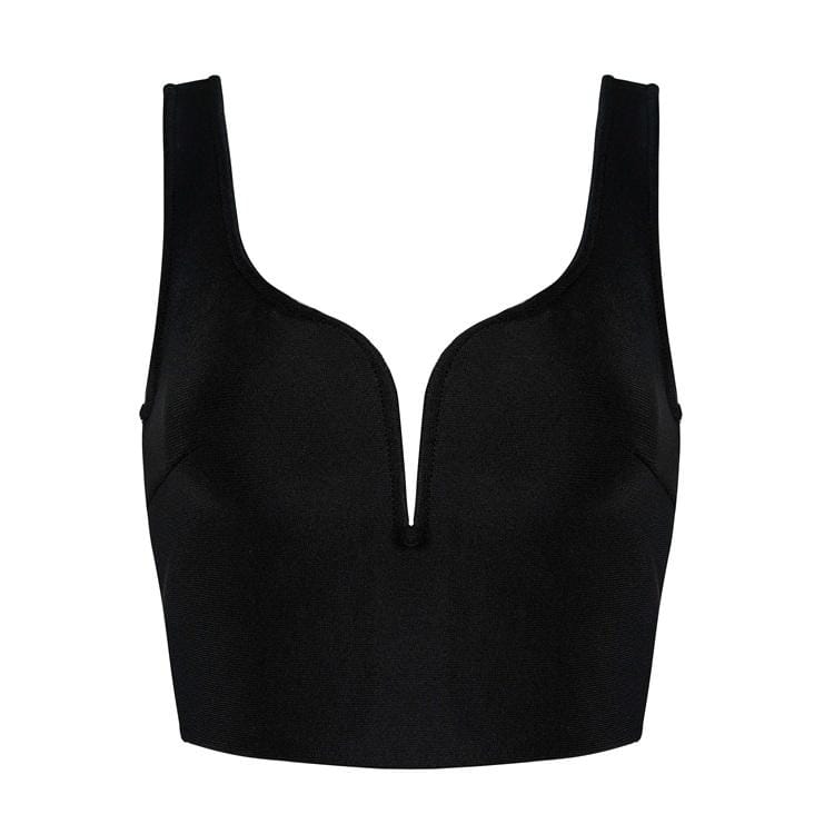 Little bandage crop top LOVEFREYA XS Black colour Top