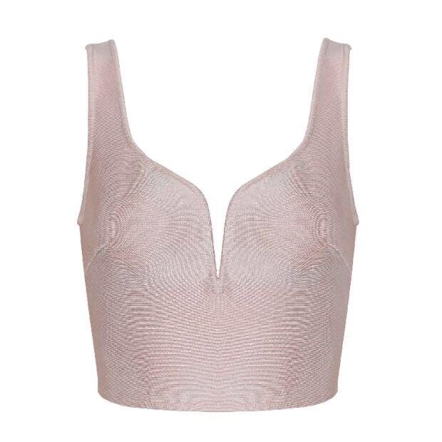 Little bandage crop top LOVEFREYA XS Pink colour Top