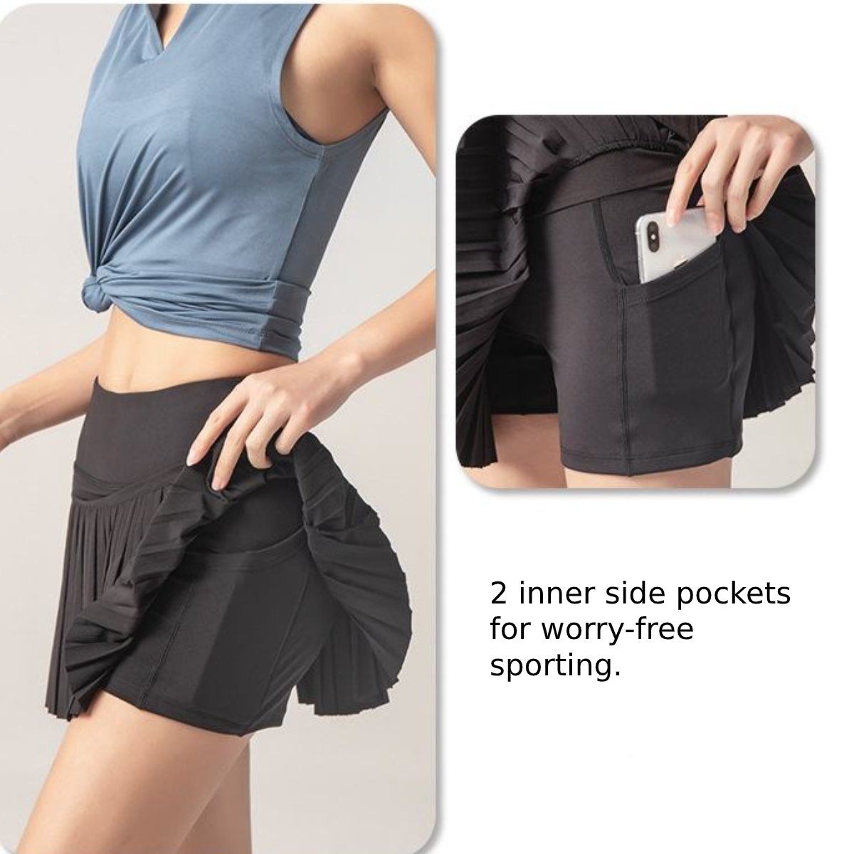 Lola pleated skort LOVEFREYA S Black Sports