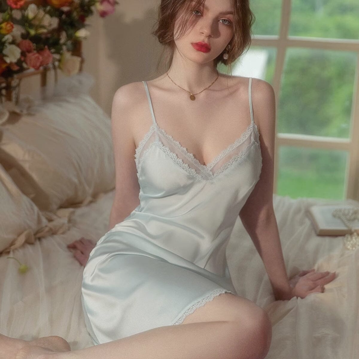 Louie satin slip LOVEFREYA Small L blue Intimates