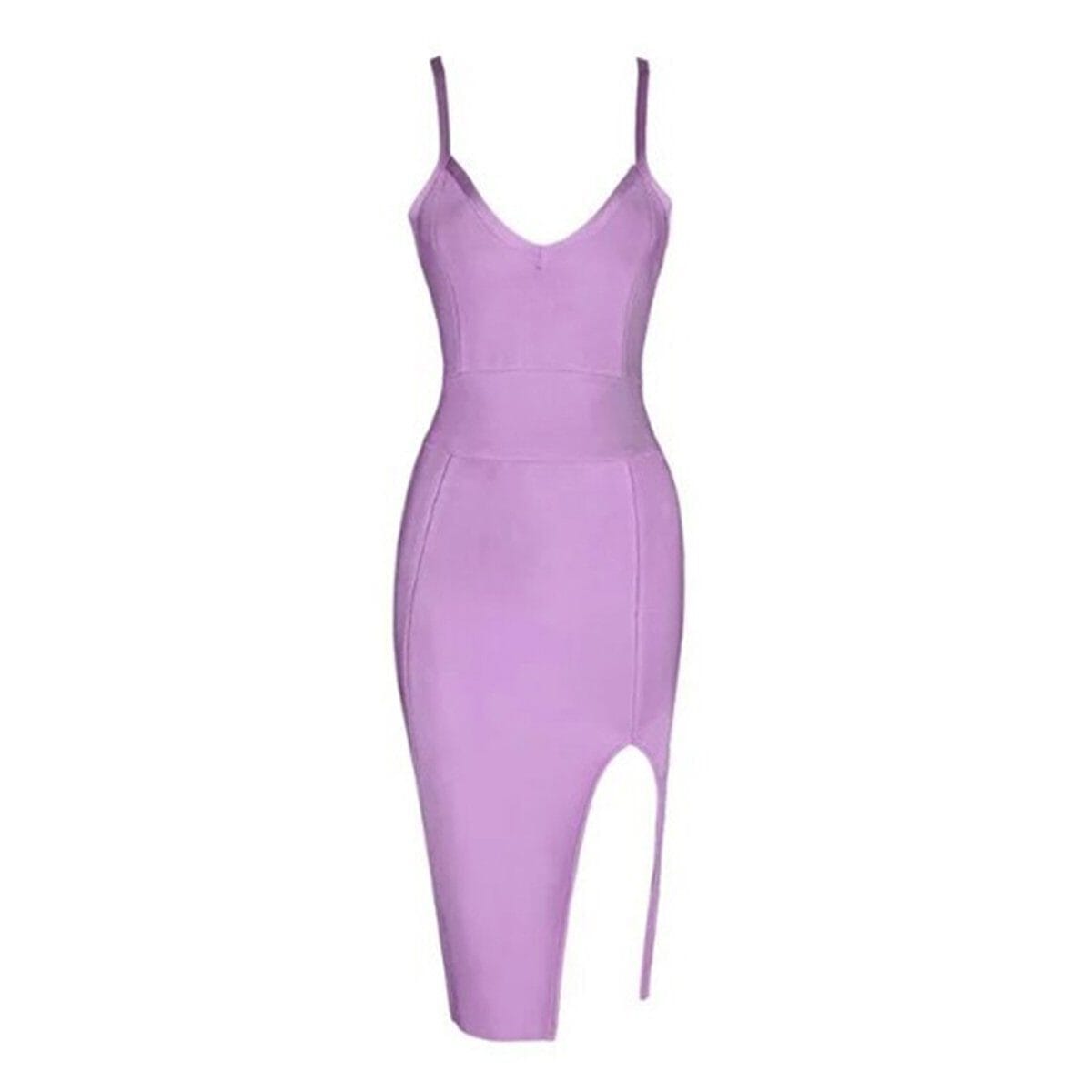 Louise side slit bandage dress LOVEFREYA S Purple Dress