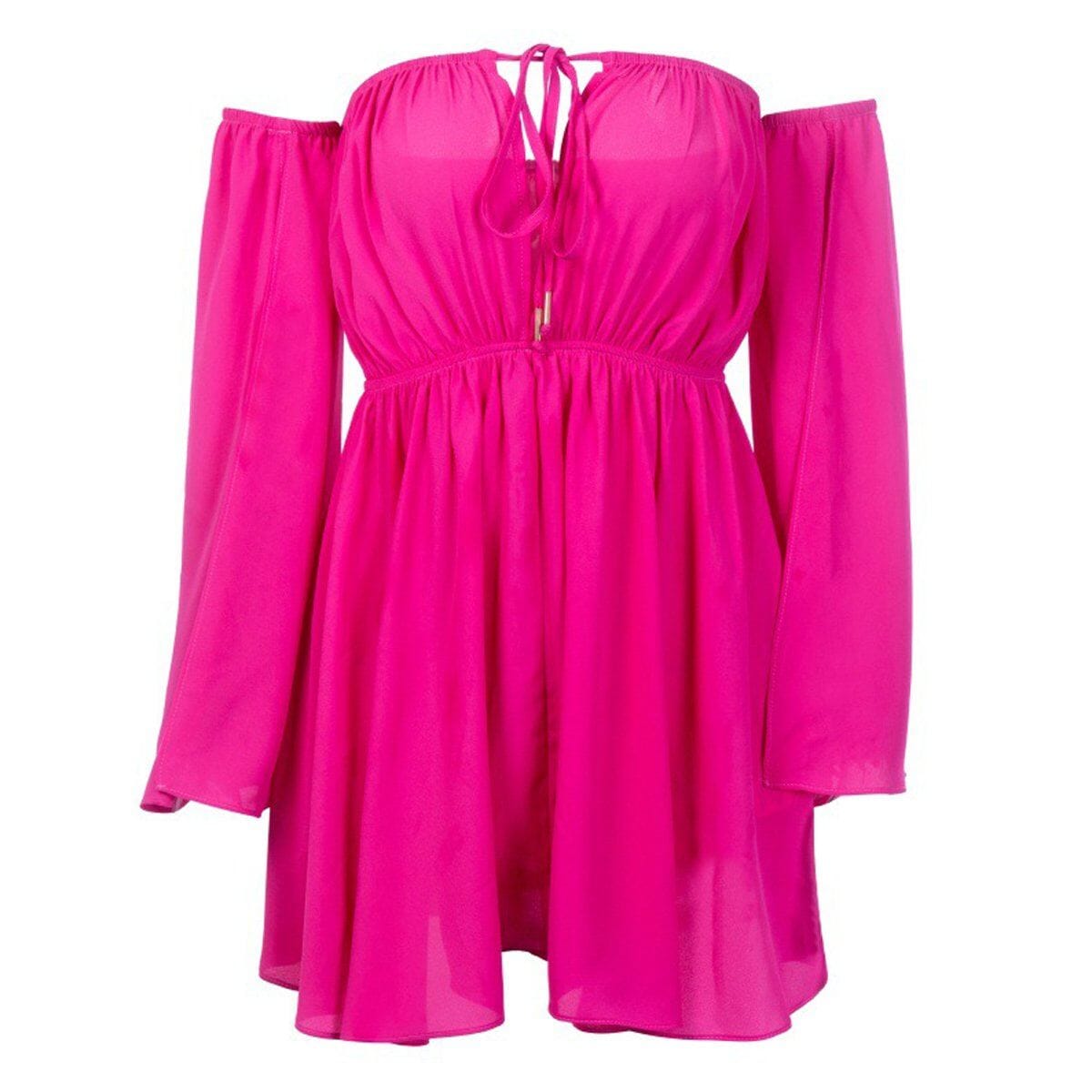 Maldives off - shoulder dress LOVEFREYA S Hot pink colour Dress