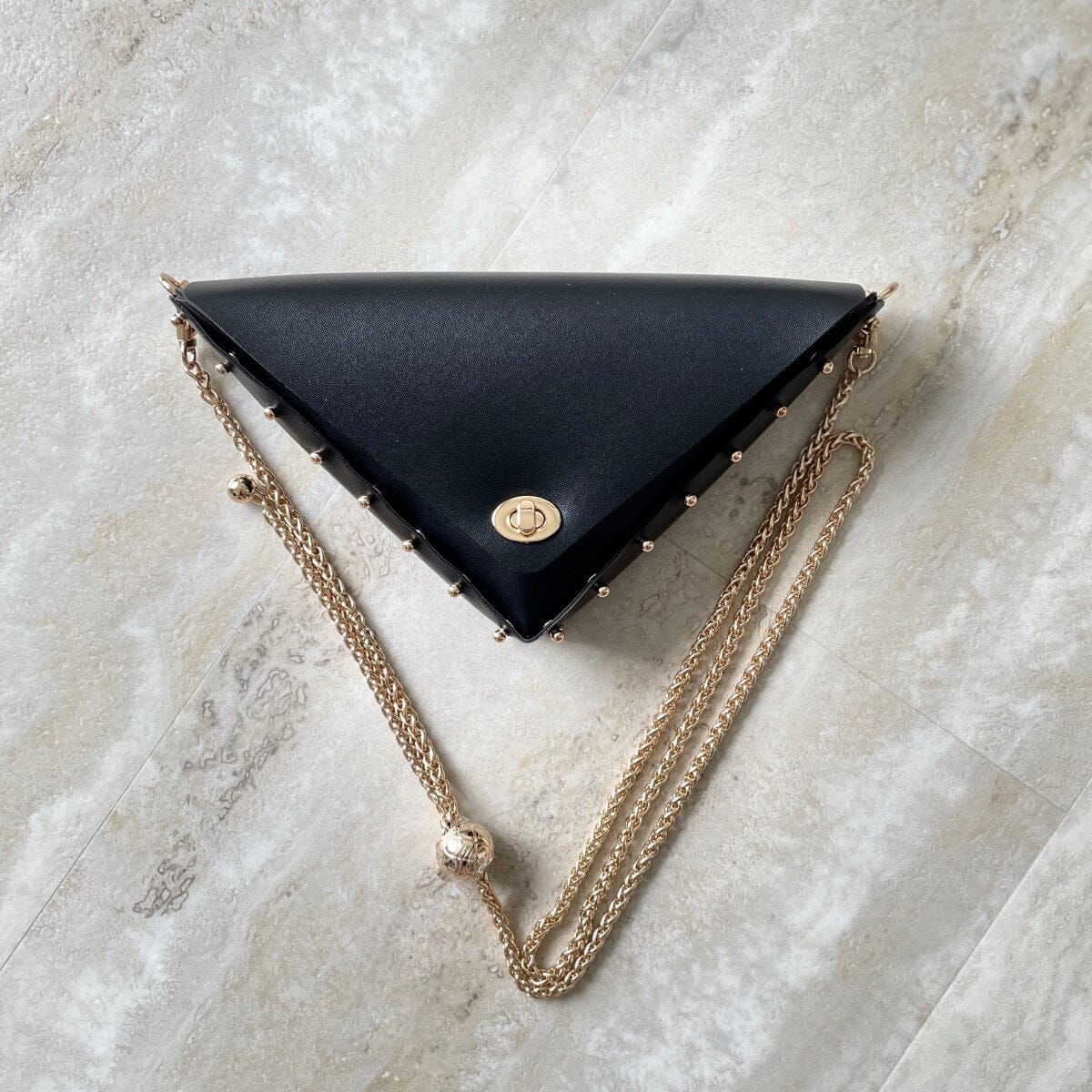 Medium triangle crossbody bag LOVEFREYA Black Gold Bags