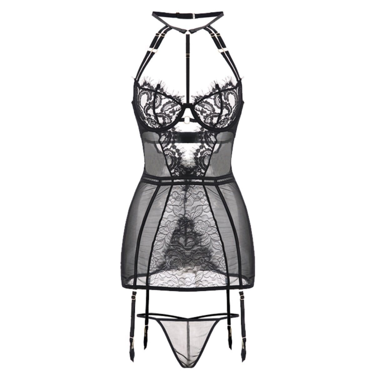 Otelli mesh lingerie set LOVEFREYA Small Black Intimates