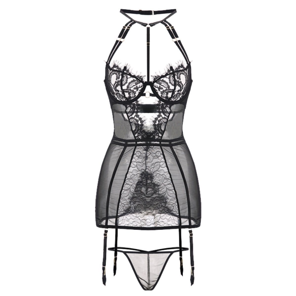 Otelli mesh lingerie set LOVEFREYA Small Black colour Intimates