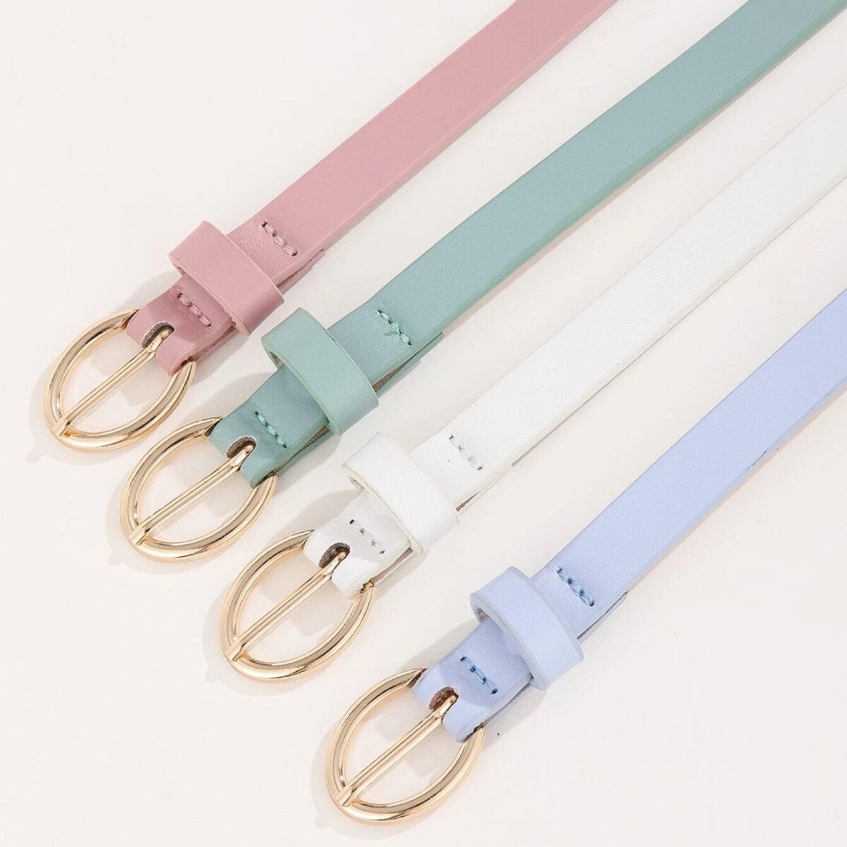 Pastel Oval buckle belt LOVEFREYA 70 - S L pink Bags Accessories