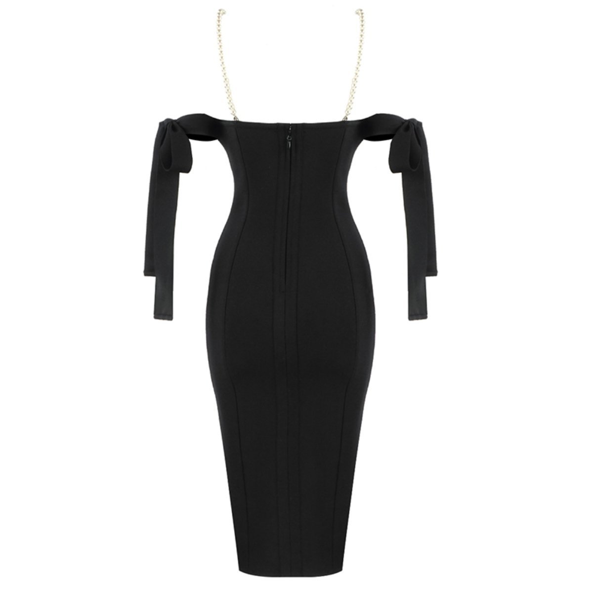 Pearls off - shoulder bandage LOVEFREYA XS Black Dress