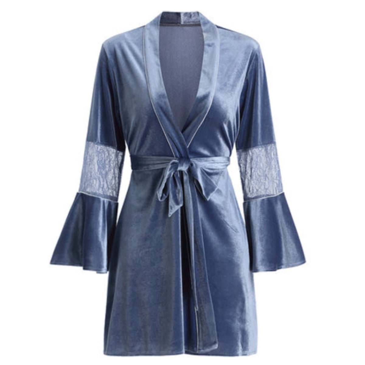 Pernilla velvet robe LOVEFREYA Free size Greyish blue Intimates