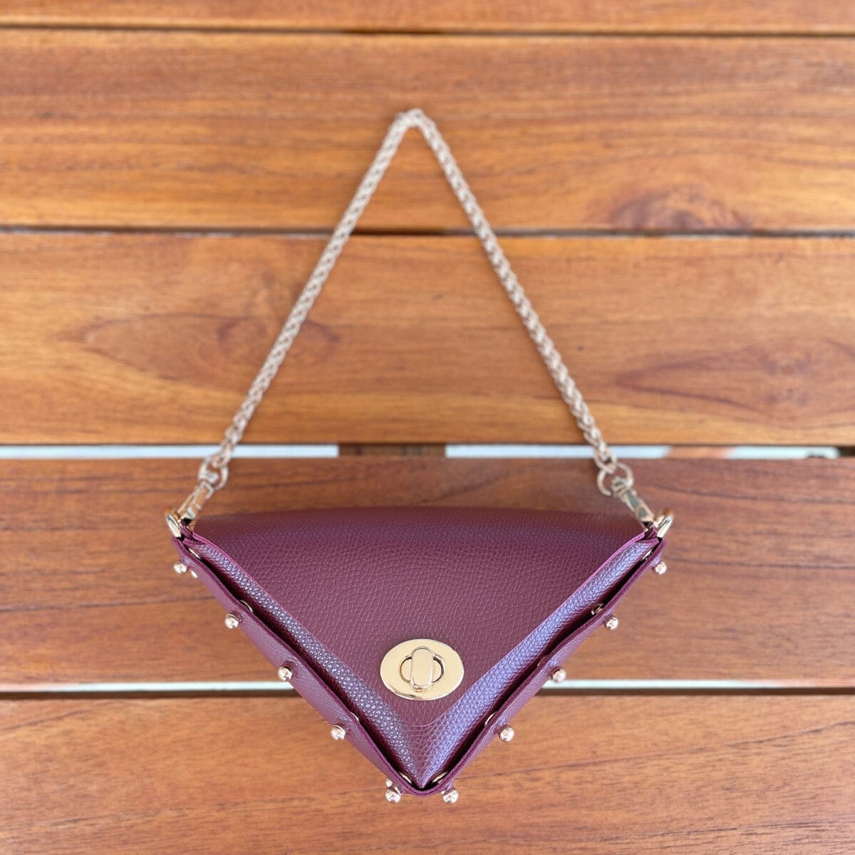 Petite triangle handcarry bag LOVEFREYA Black Gold Bags