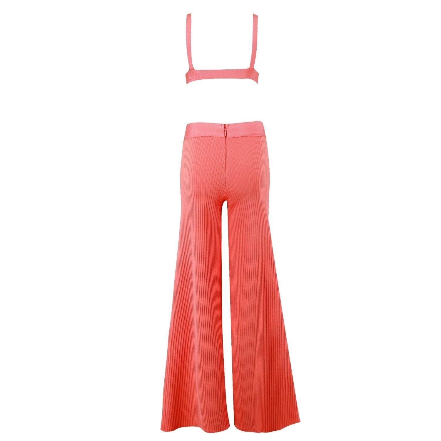 Ribbed 2 piece bandage LOVEFREYA XS Salmon colour Jumpsuit