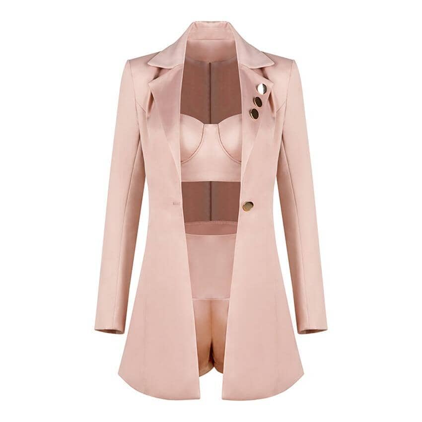 Satin 3 piece suit LOVEFREYA XS Pink Suit