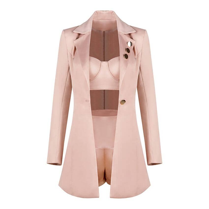 Satin 3 piece suit LOVEFREYA XS Pink colour Suit